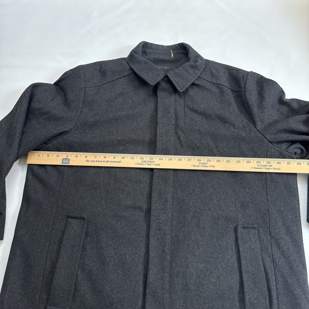Calvin Klein Men's Charcoal Wool Zip‎ Snap Jacket - Quilt Lined Coat Men's Sz XL - Picture 6 of 10
